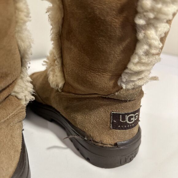 Women’s Ugg Sundance II 5325 Tall Exposed Shearling Boots, Chestnut, Size 5 - Picture 8 of 12